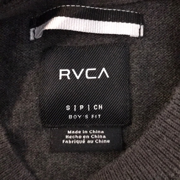RVCA Youth Crew Neck Green Stripe Sweater - Picture 5 of 6